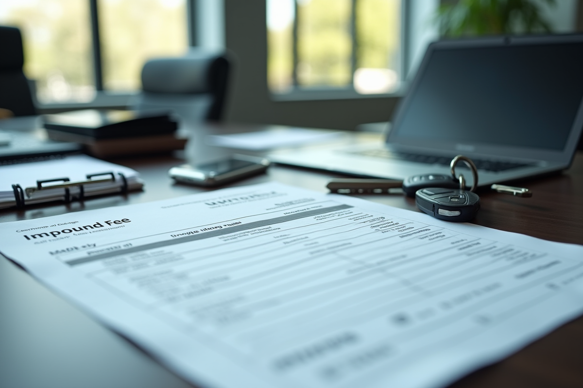 Bureau organisé avec papiers et facture d