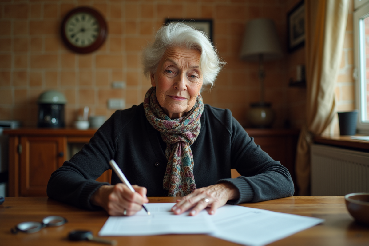 Femme remplissant formulaires d