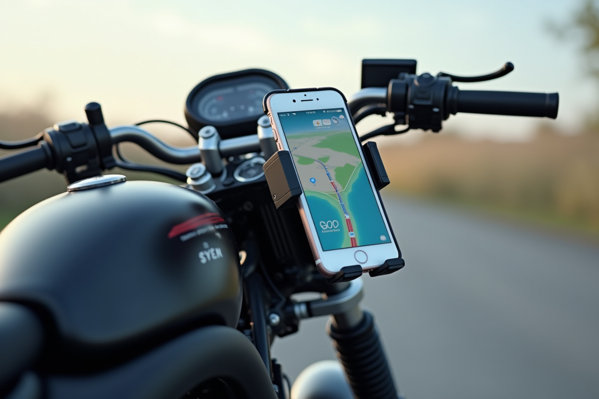 Placement optimal du support de téléphone sur une moto