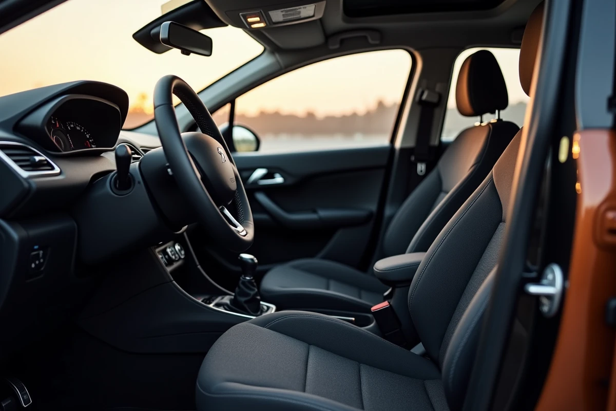Intérieur de la Peugeot 208 restylée 2026 avec tableau de bord i-Cockpit et nouvel écran tactile