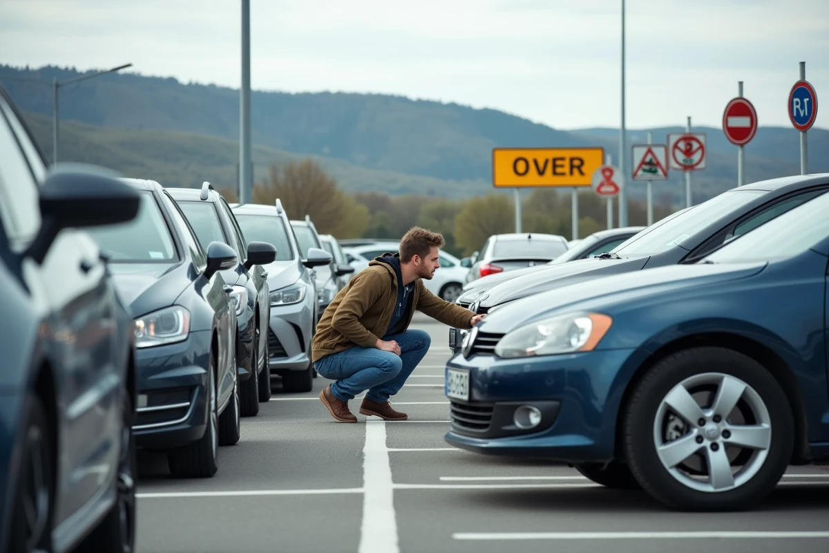 Jeune touriste regarde les plaques d